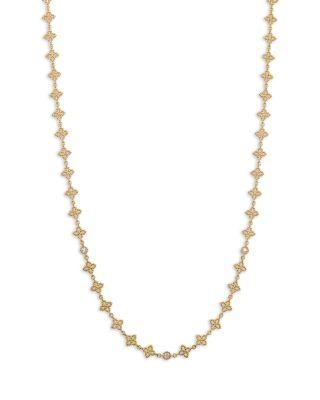 18K Yellow Gold Diamond Principessa Flower Necklace by ROBERTO COIN