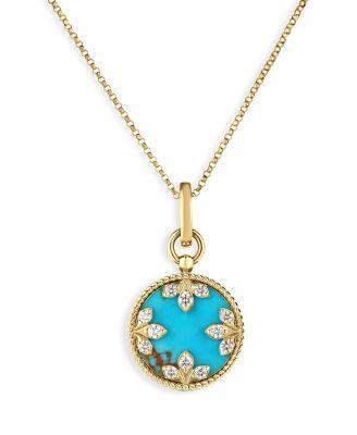 18K Yellow Gold Diamond Venetian Princess Medallion Necklace by ROBERTO COIN