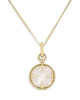 18K Yellow Gold Diamond Venetian Princess Medallion Necklace by ROBERTO COIN