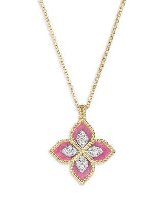 18K Yellow Gold Diamond & Colored Stone Venetian Princess Pendant Necklace by ROBERTO COIN