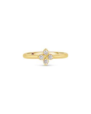 18K Yellow Gold Love in Verona Diamond Flower Ring by ROBERTO COIN