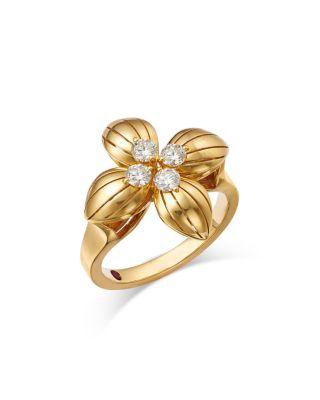 18K Yellow Gold Love in Verona Diamond Flower Ring - Exclusive by ROBERTO COIN