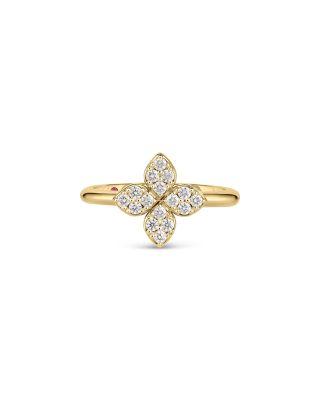 18K Yellow Gold Love in Verona Diamond Flower Ring by ROBERTO COIN