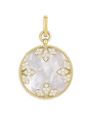 18K Yellow Gold Medallion Diamond & Gemstone Pendant by ROBERTO COIN