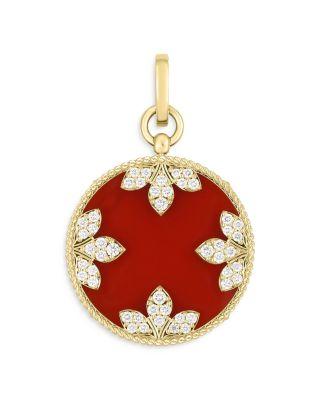 18K Yellow Gold Medallion Diamond & Gemstone Pendant by ROBERTO COIN