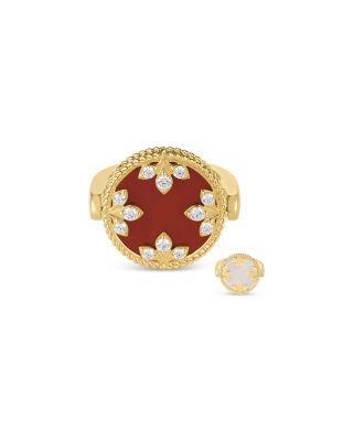 18K Yellow Gold Mother of Pearl Venetian Princess Medallion Ring by ROBERTO COIN