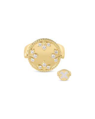 18K Yellow Gold Mother of Pearl Venetian Princess Medallion Ring by ROBERTO COIN