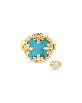 18K Yellow Gold Mother of Pearl Venetian Princess Medallion Ring by ROBERTO COIN