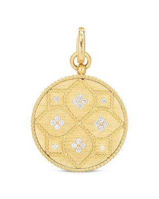 18K Yellow Gold Venetian Medallion Diamond Pendant by ROBERTO COIN