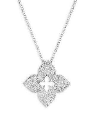 18K Yellow Gold Venetian Princess Diamond Flower Pendant Necklace by ROBERTO COIN