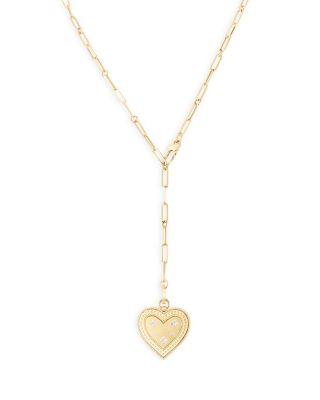18K Yellow Gold Venetian Princess Diamond Heart Lariat Necklace by ROBERTO COIN