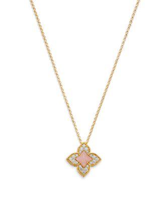 Roberto Coin 18K Yellow Gold Venetian Princess Carnival Pink Opal & Diamond Necklace by ROBERTO COIN