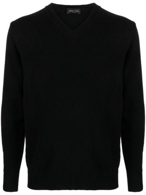 V-neck merino wool jumper by ROBERTO COLLINA