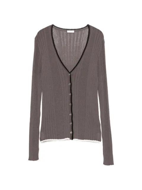 V-neck ribbed cardigan by ROBERTO COLLINA