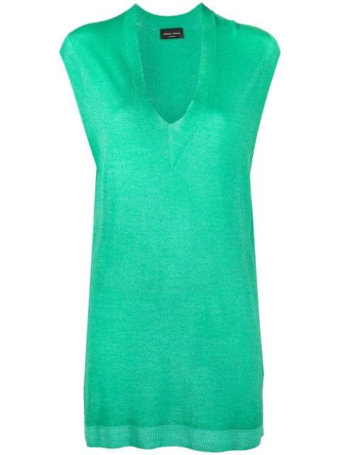 V-neck sleeveless sweater by ROBERTO COLLINA