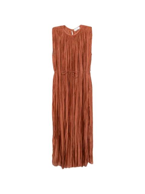 belted pleated maxi dress by ROBERTO COLLINA