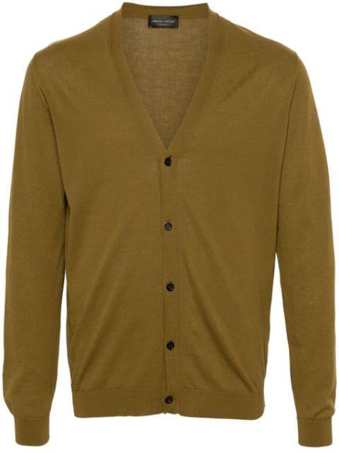 button-up fine-knit cardigan by ROBERTO COLLINA