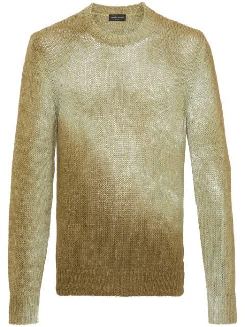 chevron-knit crew-neck jumper by ROBERTO COLLINA