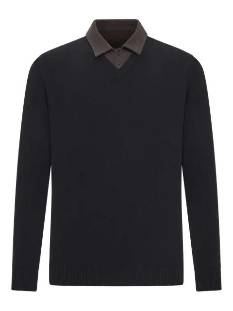 contrast-collar cotton-piquet polo shirt by ROBERTO COLLINA