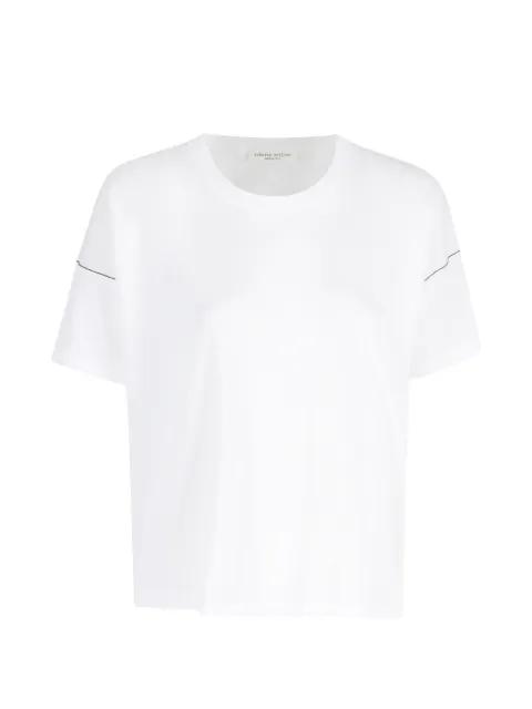 contrast-stitch dropped-shoulder T-shirt by ROBERTO COLLINA