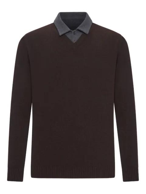 cotton-piquet contrast-collar polo shirt by ROBERTO COLLINA