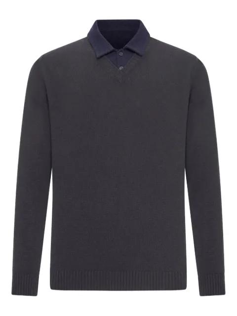 cotton-piquet contrast-collar polo shirt by ROBERTO COLLINA