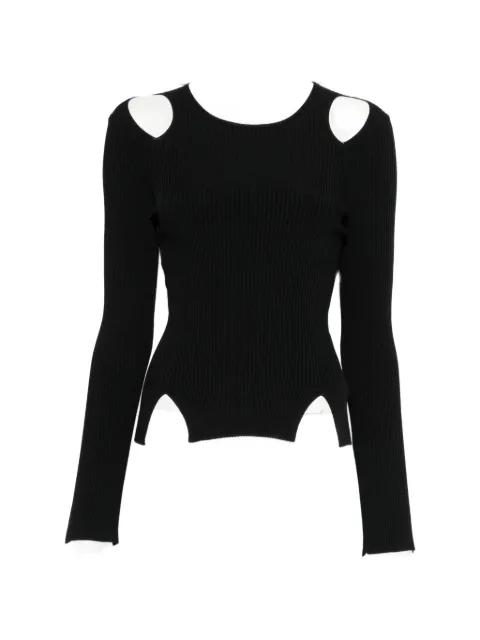cut-out ribbed-knit top by ROBERTO COLLINA