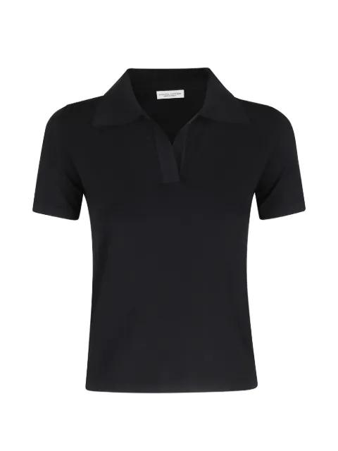 fine-knit V-neck polo T-shirt by ROBERTO COLLINA
