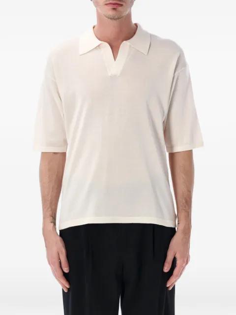 fine-knit V-neck polo shirt by ROBERTO COLLINA