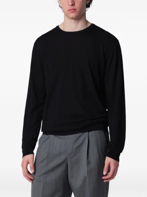 giro crepe cotton sweater by ROBERTO COLLINA