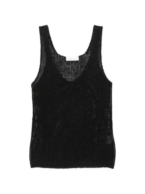 open-knit V-neck top by ROBERTO COLLINA