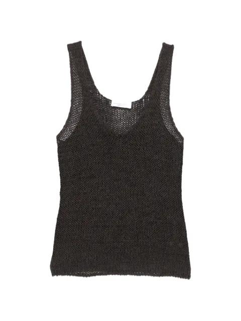 open-knit V-neck top by ROBERTO COLLINA