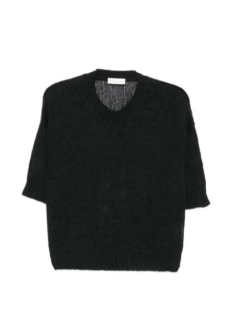 open-knit short-sleeve sweater by ROBERTO COLLINA