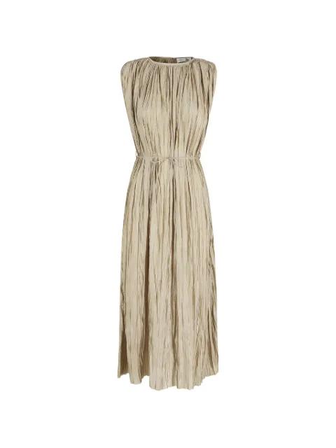 pleated drawstring midi dress by ROBERTO COLLINA
