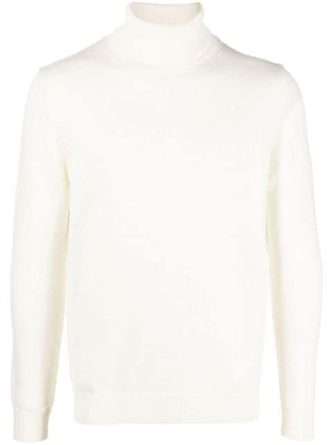 ribbed hem roll neck sweater by ROBERTO COLLINA