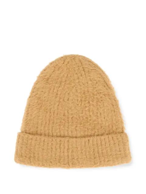 ribbed-knit brushed beanie hat by ROBERTO COLLINA