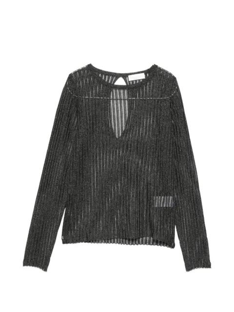 ribbed-knit cut-out sweater by ROBERTO COLLINA