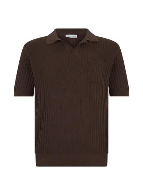 ribbed-knit polo coller short-sleeve sweater by ROBERTO COLLINA