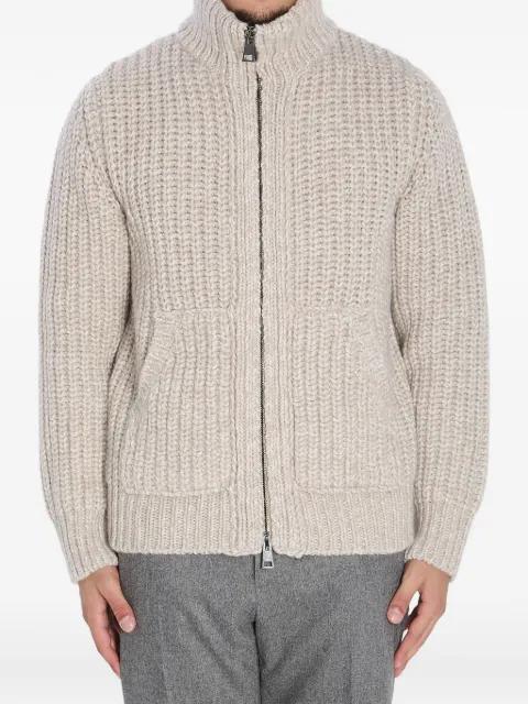 ribbed zipped cardigan by ROBERTO COLLINA