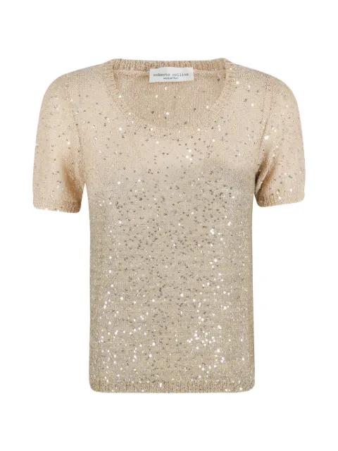 sequin-embellished T-shirt by ROBERTO COLLINA