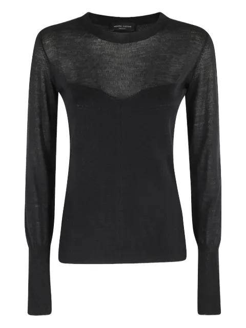 sheer-panelled wool sweater by ROBERTO COLLINA