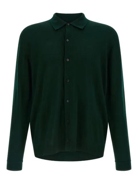 shirt-collar button cardigan by ROBERTO COLLINA