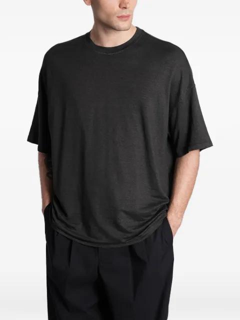 short-sleeve crewneck linen T-shirt by ROBERTO COLLINA