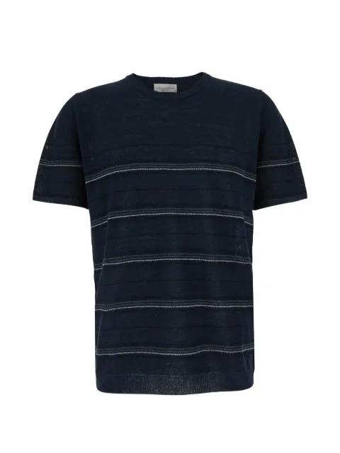 stripe-pattern waffle-knit T-shirt by ROBERTO COLLINA