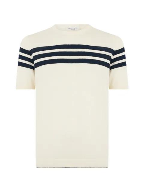 stripe-print short-sleeve sweater by ROBERTO COLLINA