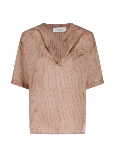 striped V-neck blouse by ROBERTO COLLINA