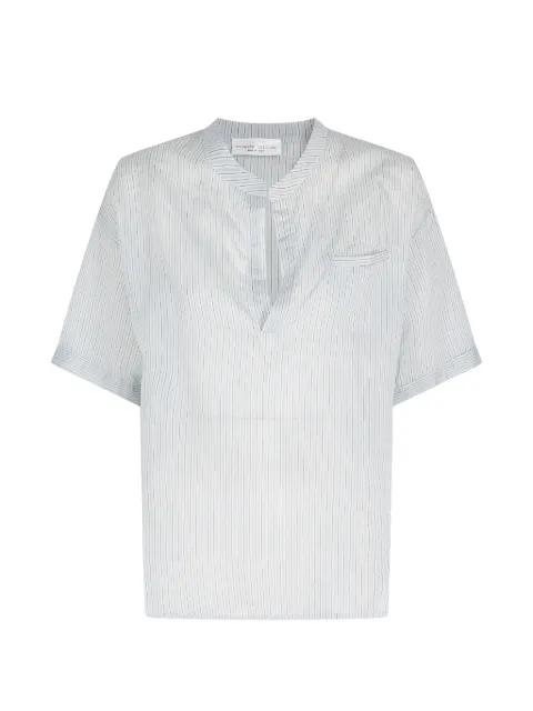 striped V-neck blouse by ROBERTO COLLINA