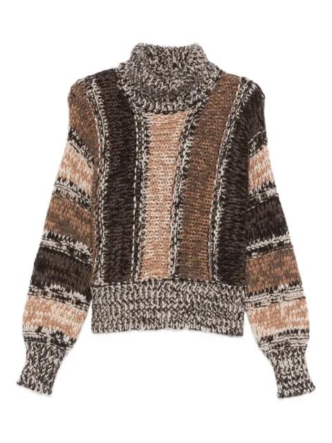 striped roll neck sweater by ROBERTO COLLINA