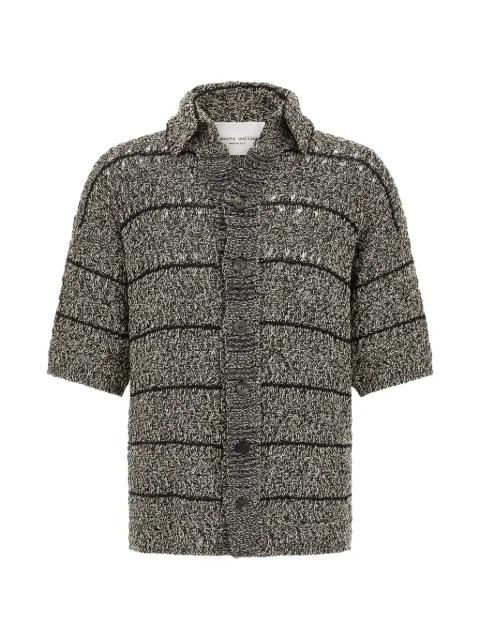 two-tone short-sleeve cardigan by ROBERTO COLLINA