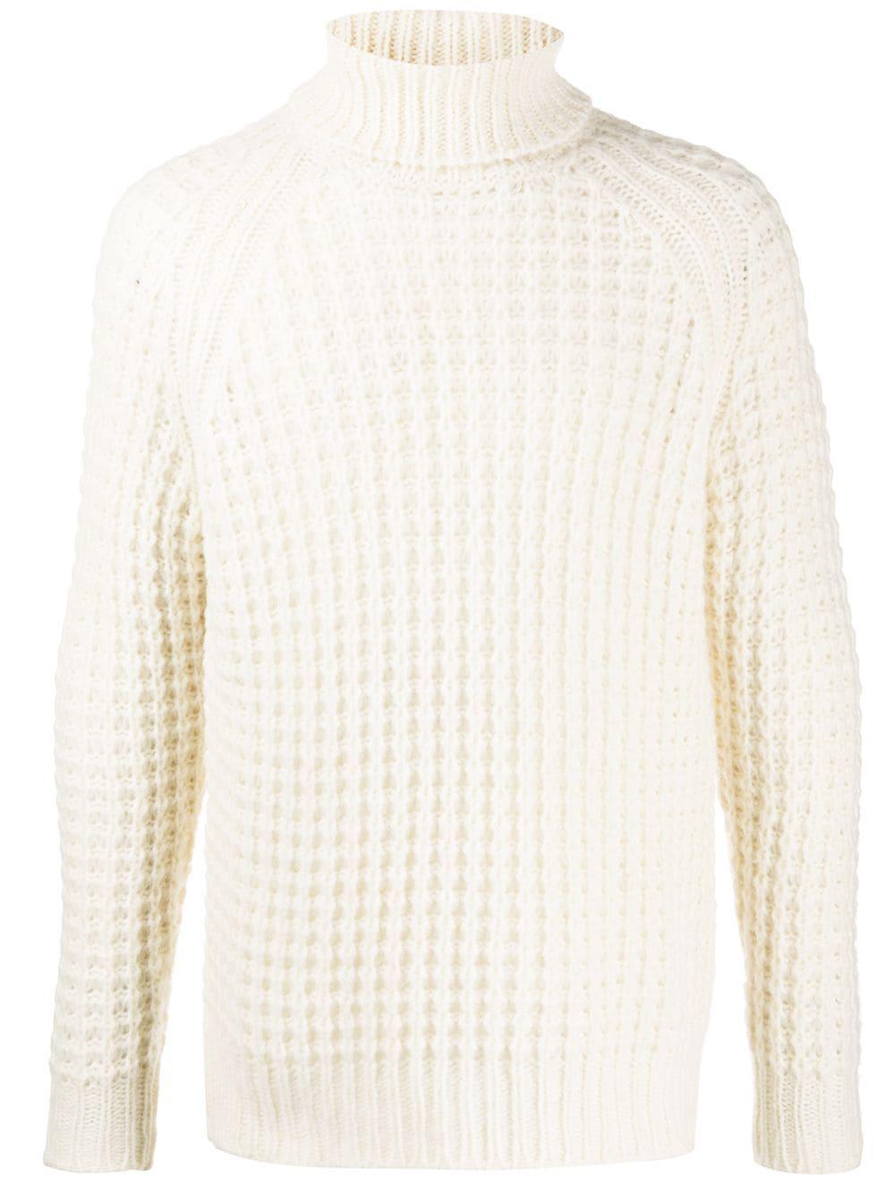 waffle-knit roll neck jumper by ROBERTO COLLINA